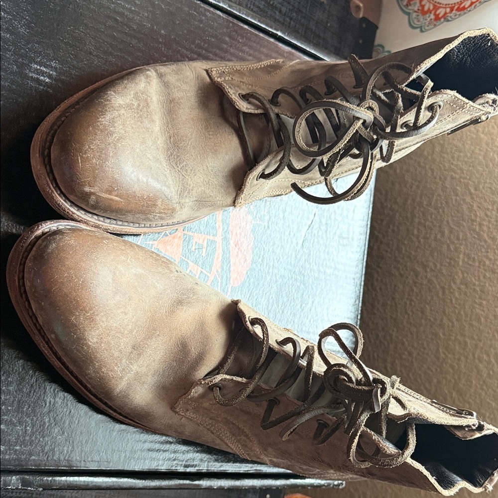 Freebird Distressed Leather Boots with Black Soles